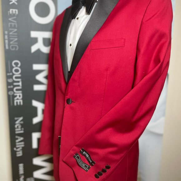 DINNER JACKET BLACK SATIN PEAK LAPEL - Picture 3 of 5